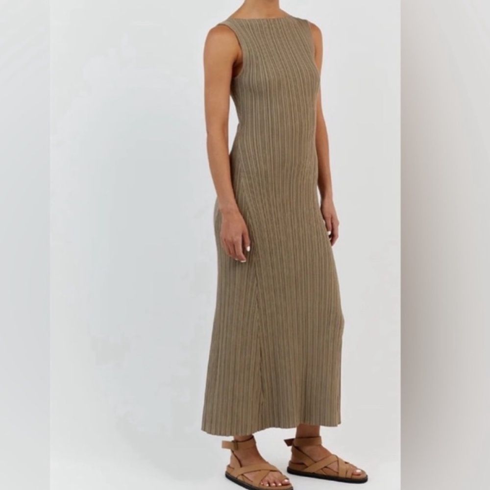 DISSH Ivy Sleeveless Midi Dress in Mossy Taupe, Size S NWOT